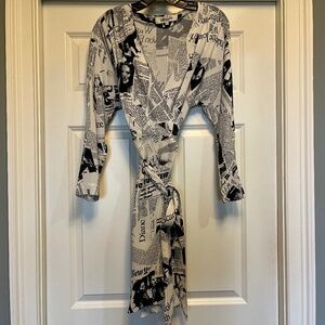 Newspaper wrap dress